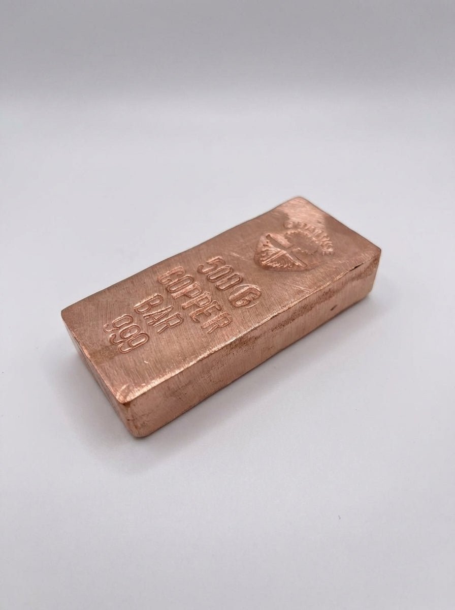 Lingot cuivre 500g artisanal numéroté, vues de côtés — Atelier Oralyse