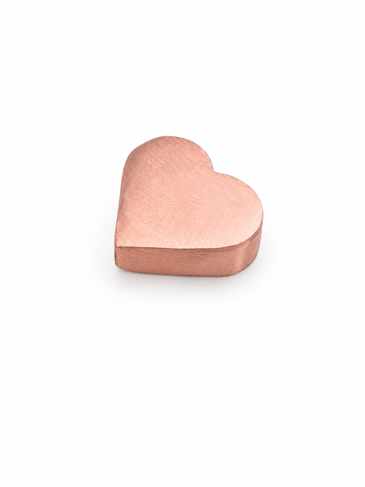 Cœur en cuivre poli à offrir, environ 150 g, pureté ≥ 99 % — Atelier Oralyse