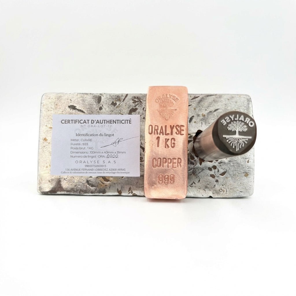 Lingot cuivre 1kg avec certificat d'authenticité — Atelier Oralyse